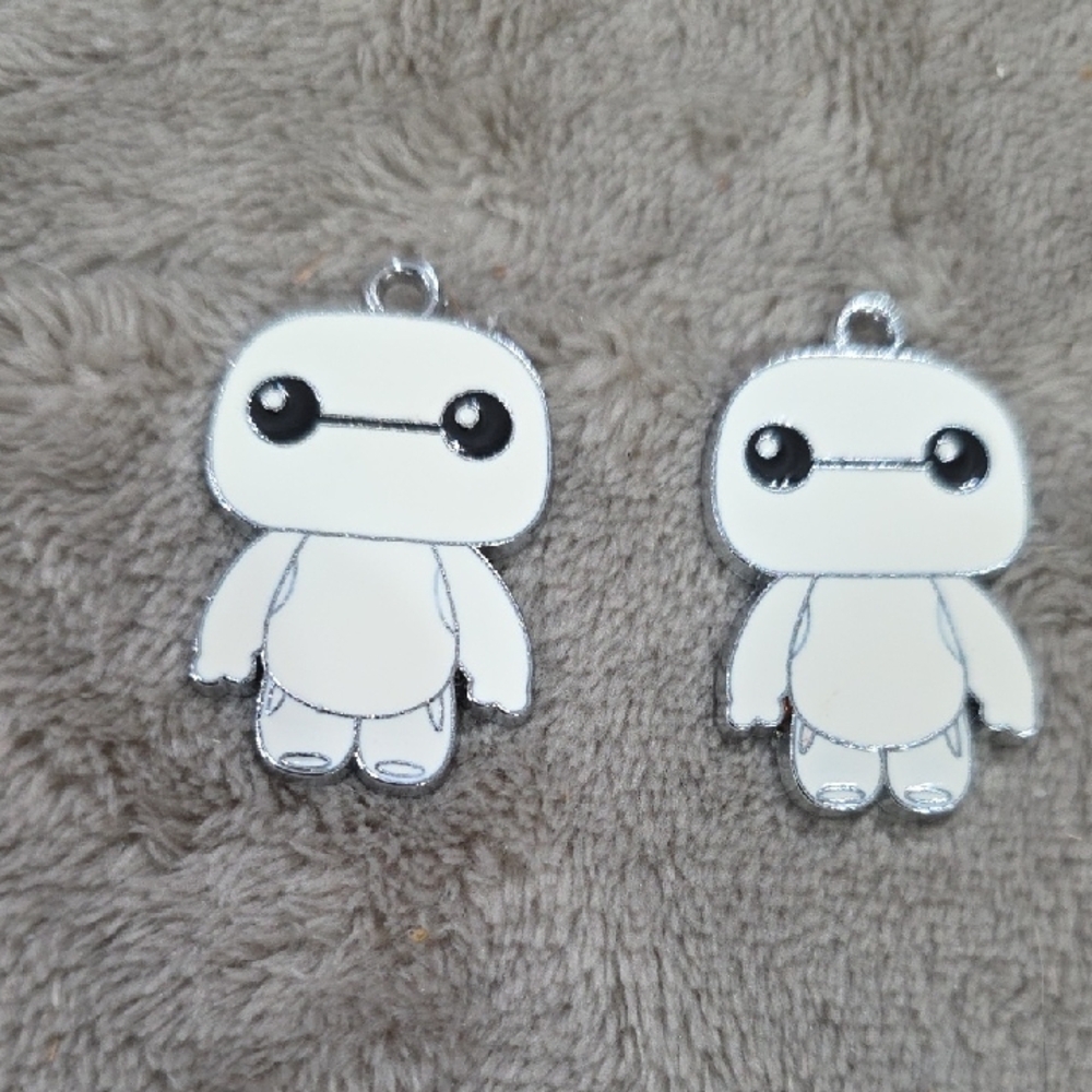 Baymax Big Hero 6 Charms(2) For Necklace Keyring Jewelry Crafting EUC